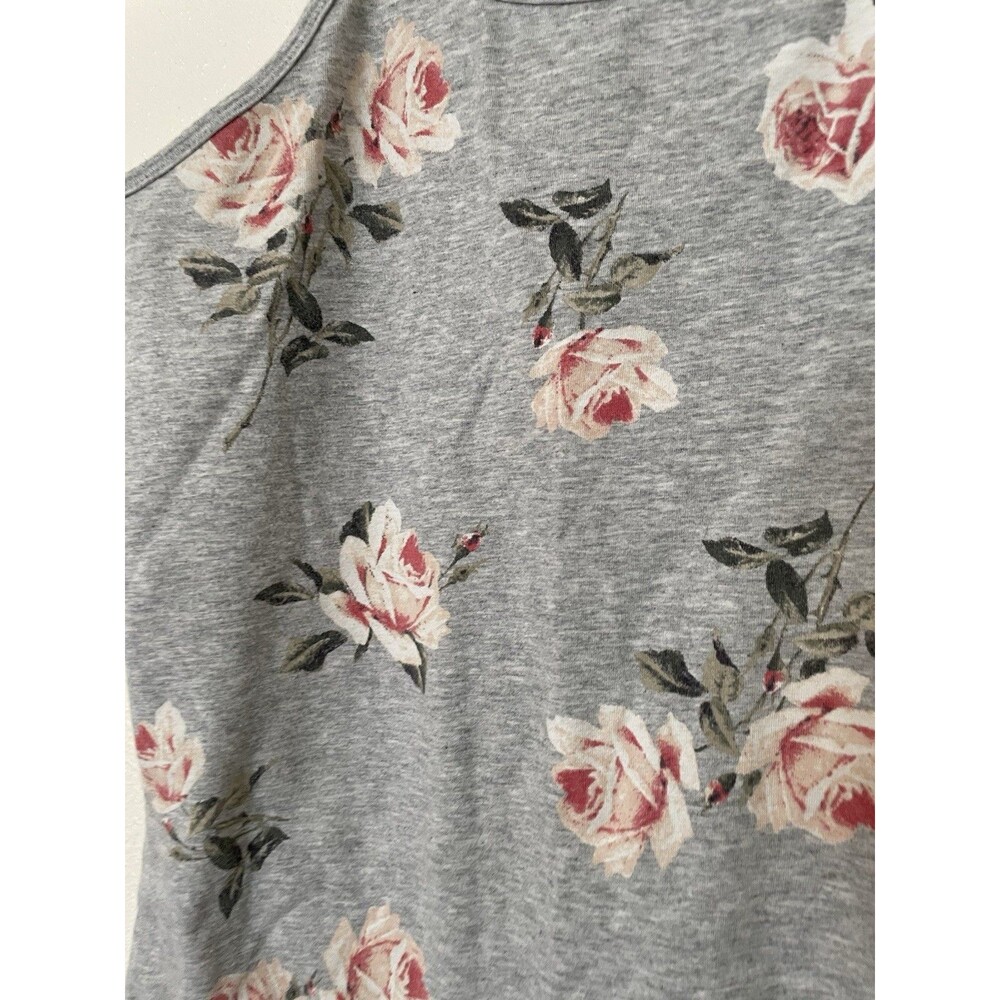 Maurices Gray Floral Tank Top Size Medium - Picture 3 of 4